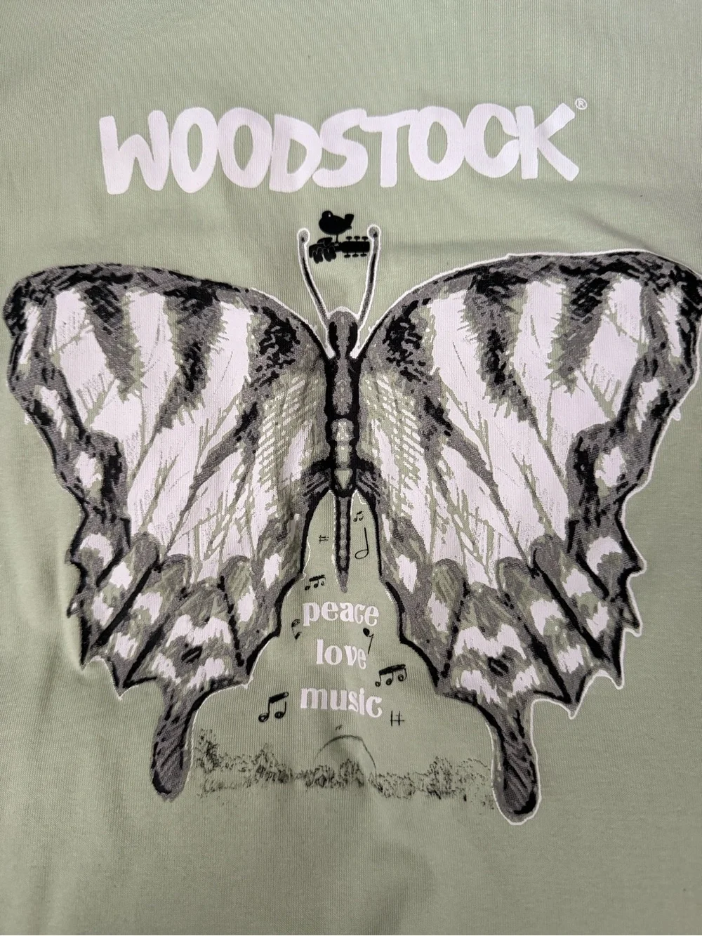 Woodstock Kids' Light Green Butterfly Graphic Tee
